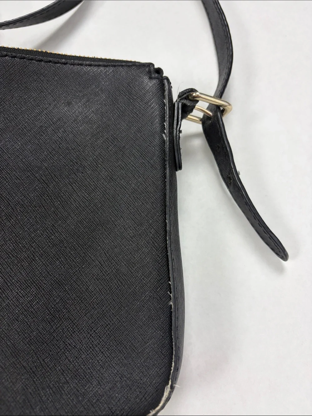 Kate Spade New York Black Saffiano Leather Crossbody Bag (Needs Repair)